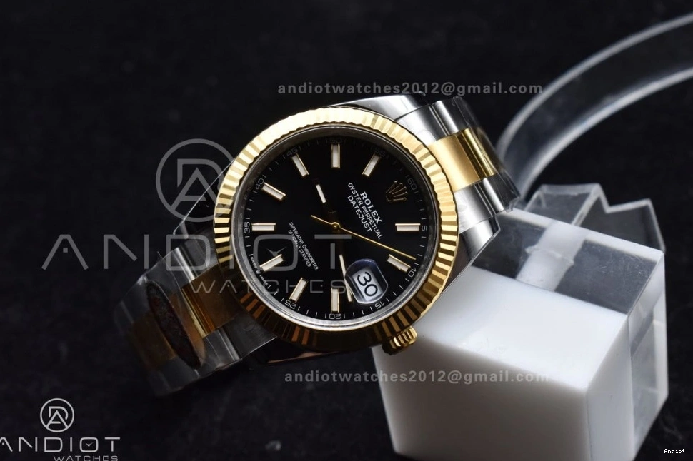 1:1 Oyster YG Bracelet Edition Best Clean SS Black Stick on 126333 41 VR3235 Steel Dial DateJust 904L 0512